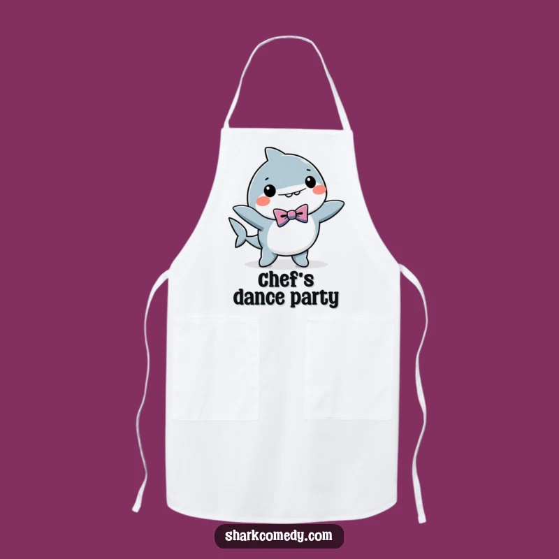 Funny Dancing Shark Bow Tie Apron - Cook with Class and Humor, Great Kitchen Gift
