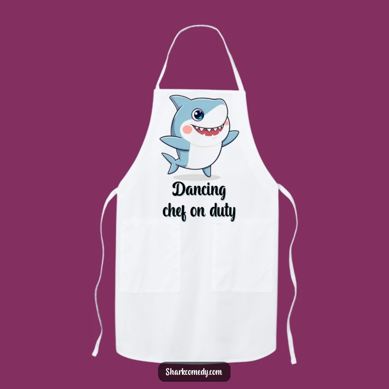 Funny Googly-Eyed Shark Dance Apron: Cook Up Some Laughs in the Kitchen!
