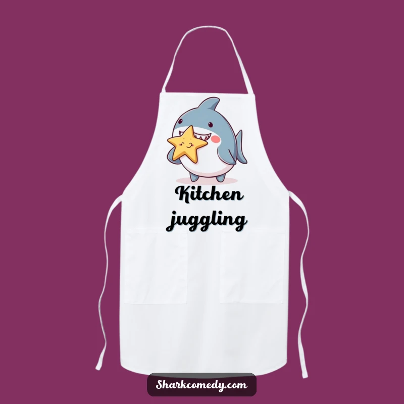 Funny Chubby Shark Starfish Kitchen Apron - Cute & Hilarious Chef Gift