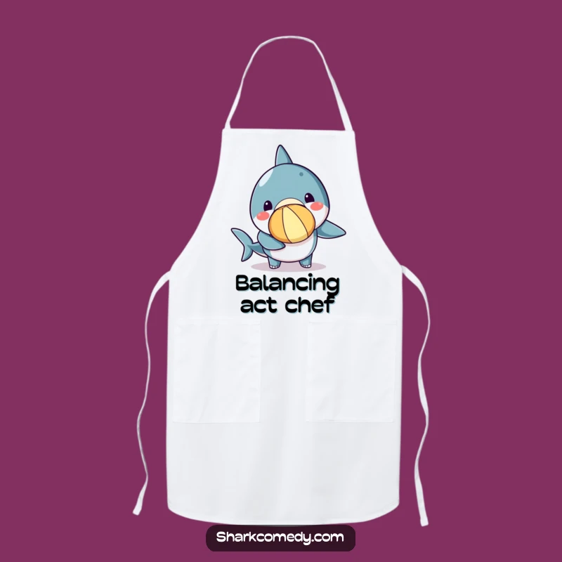 Funny Kawaii Shark Beach Ball Apron, Kitchen Fun, Perfect Funny Gift Choice