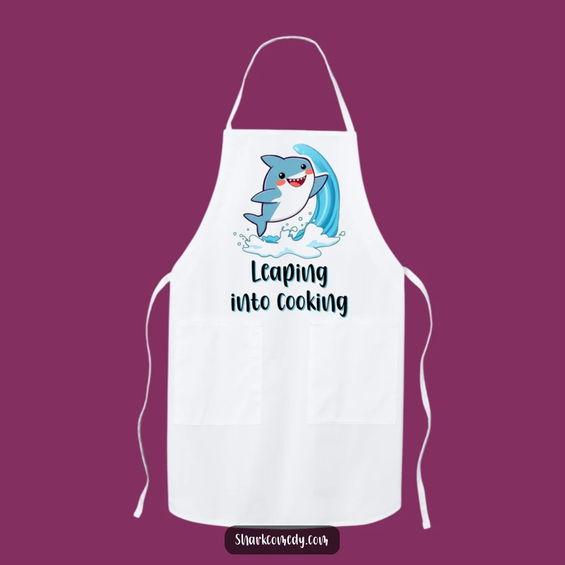 Funny Kawaii Shark Apron: Joyful Wave Kitchen Gear