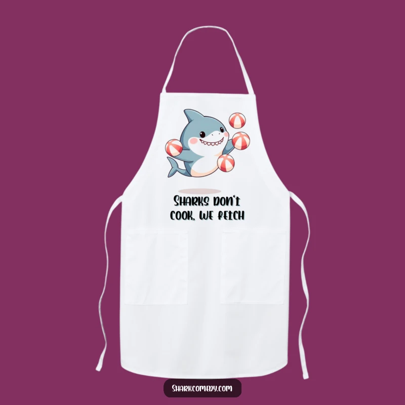 Funny Shark Juggling Beach Balls Apron - Exciting Kitchen Fun Gift!