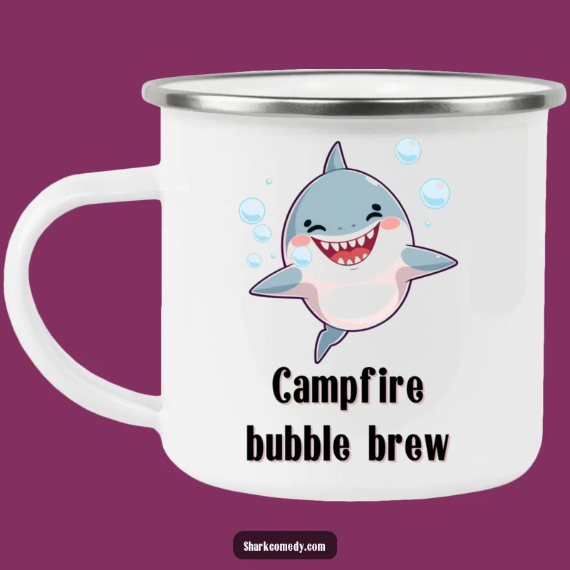 Funny Shark Bubbles Camping Mug - Sip & Enjoy the Dive!