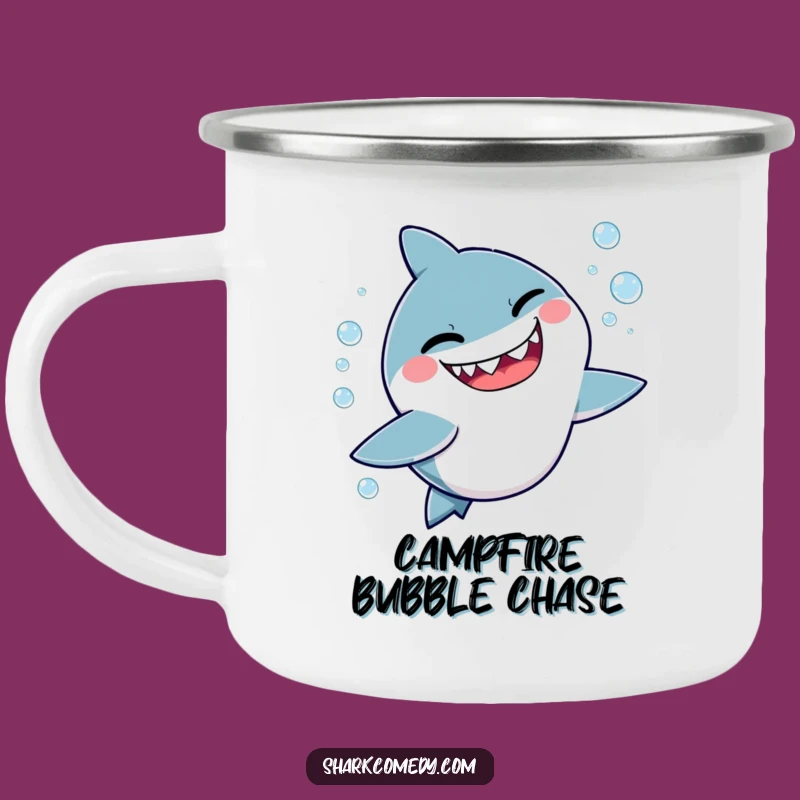 Funny Mischievous Shark Camping Mug: Winking Gift