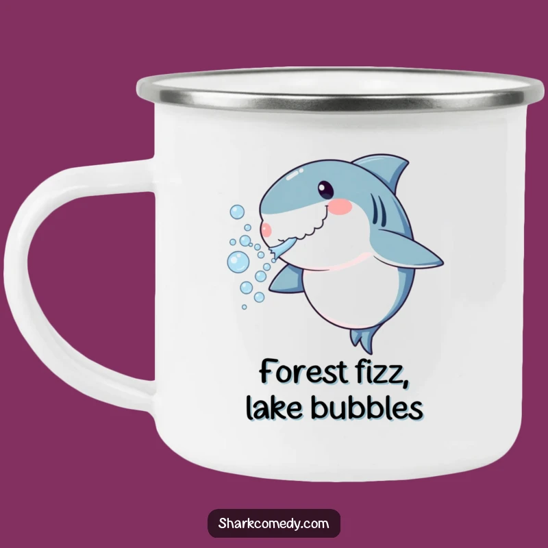 Funny Shark Bubbles Camping Mug - Durable & Playful Outdoor Adventure Gift