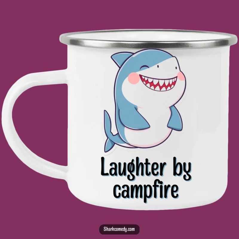 Funny Giggling Shark Camping Mug: Laughs Around the Campfire, Funny Gift