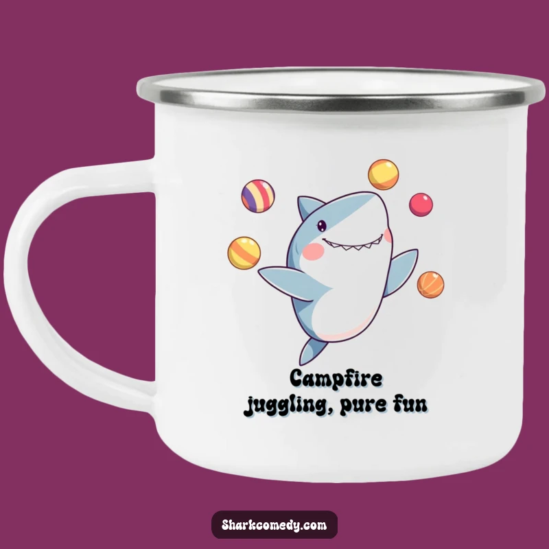 Funny Juggling Shark Camping Mug: Enjoy Talent on Adventures