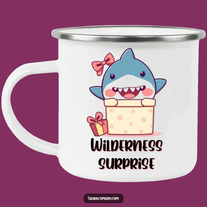 Funny Surprise Shark Camping Mug - Peek-a-Boo Adventures, Hilarious Outdoor Gift