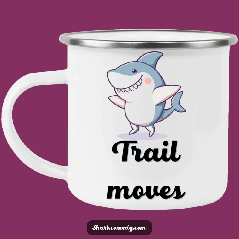 Funny Shark Dance Camping Mug: Adventure with Wobbly, Hilarious Moves