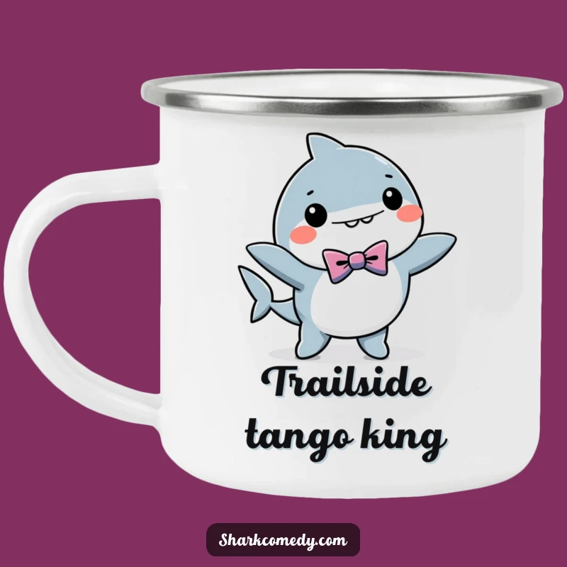 Funny Dancing Shark Bow Tie Camping Mug - Campfire Jams, Hilarious Outdoor Gift