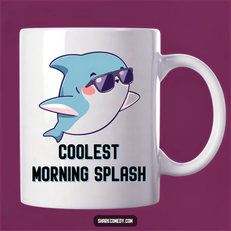 Funny Kawaii Shark Mug: Cool Sunglass Flip, Perfect Gift for Ocean Lovers