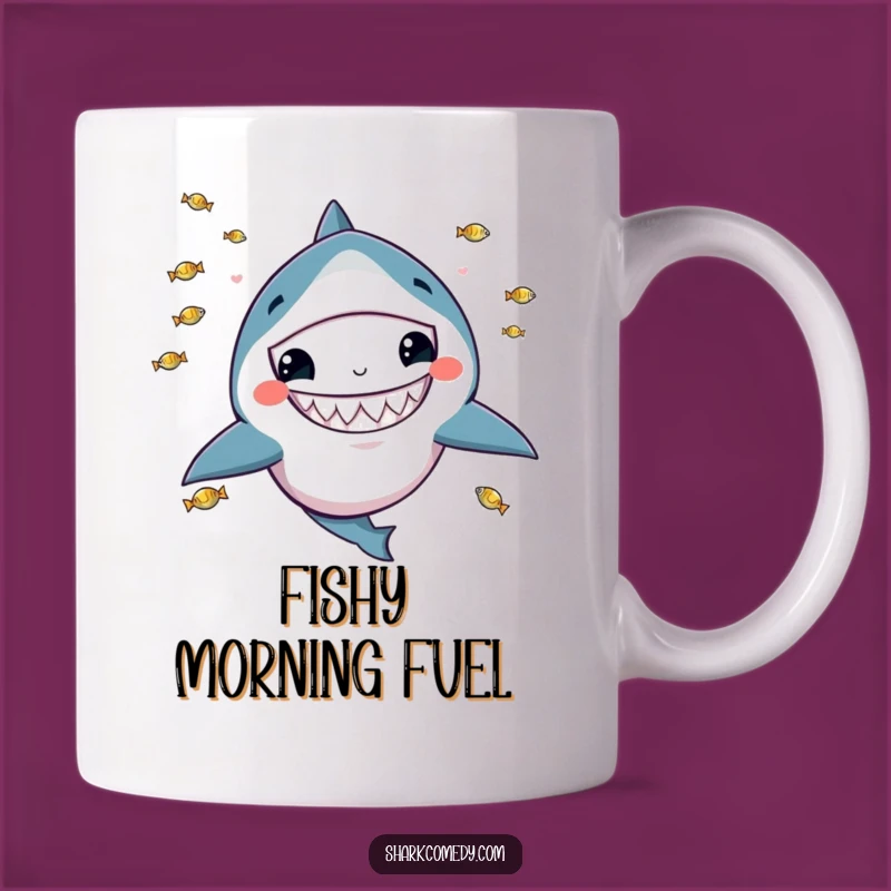 Funny Kawaii Shark Mug: Juggling Fish Delight, Perfect Comedic Gift!