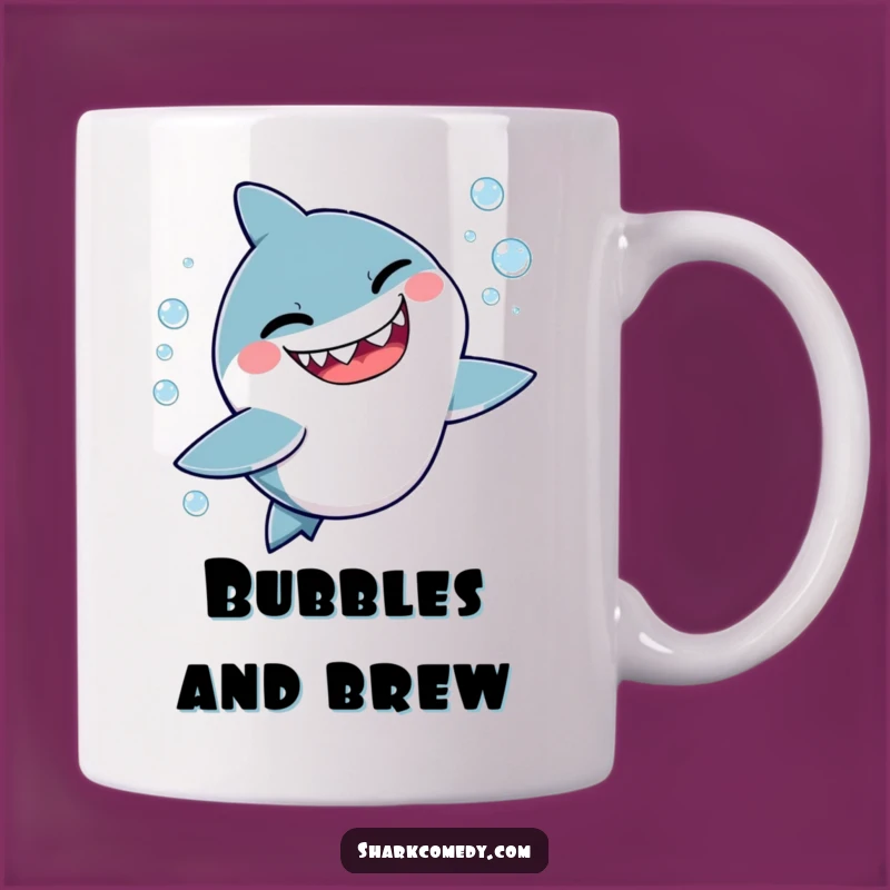 Funny Mischievous Shark Mug: Winking Bubble Chase Gift