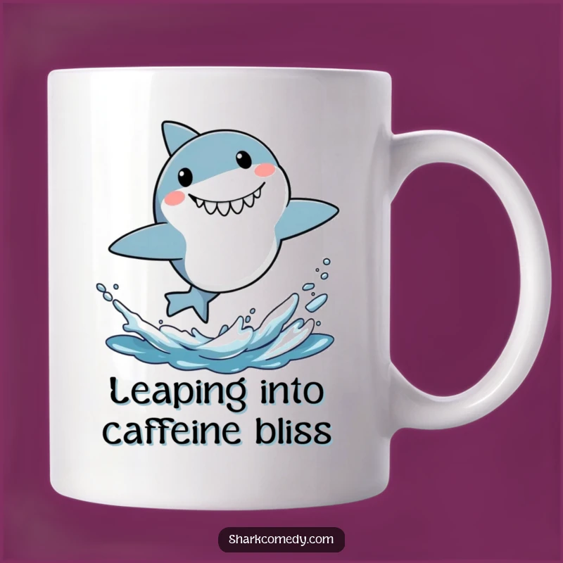 Funny Surprised Shark Leaping Mug - Energetic Splashy Fun Gift!