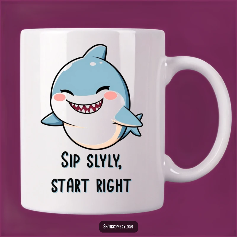 Funny Kawaii Shark Winking Mug: Mischievous & Hilarious Gift for Jokers