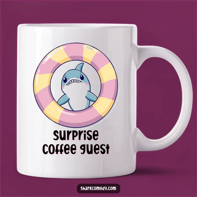 Funny Peeking Shark Mug: Hilarious Pool Party Fun Gift