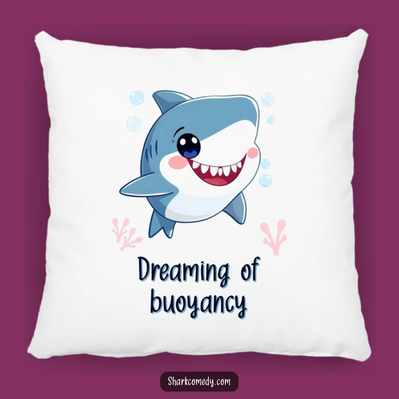 Funny Happy Shark Bubbles Pillow - Cozy Wide-Eyed Cushion Gift