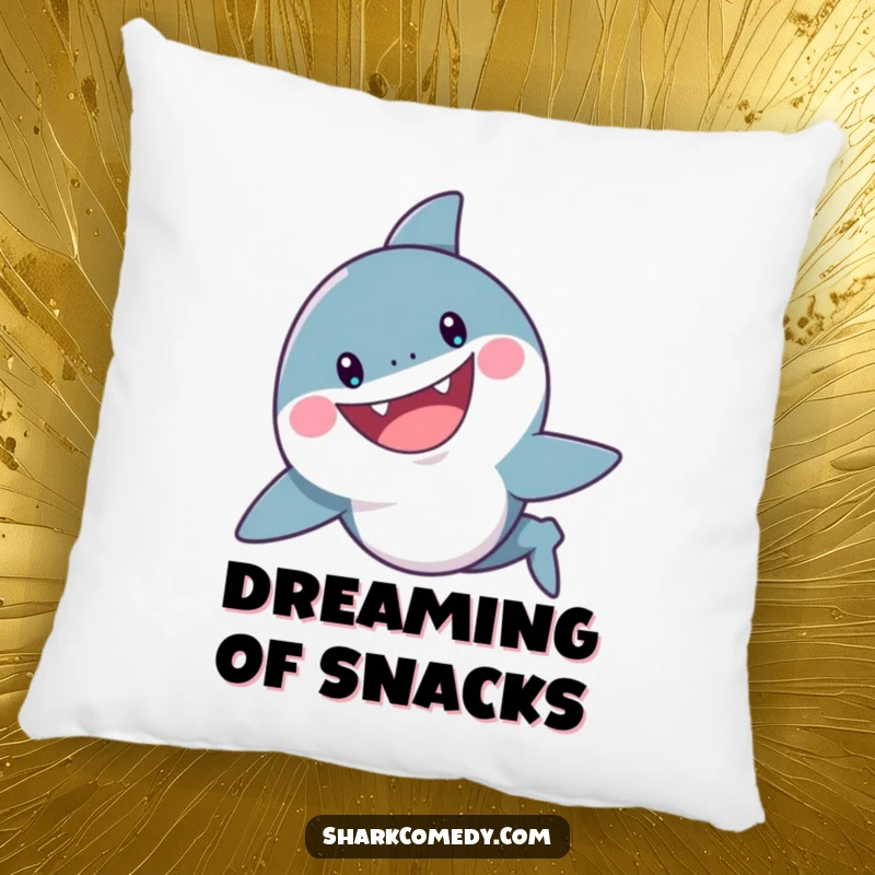 Funny Shark Pillow: A cheerful shark swims with a wide, playful grin, bringing cozy, humorous charm to your space.