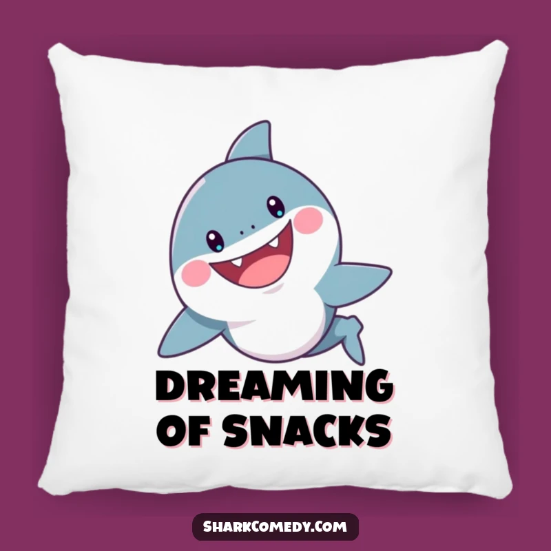 Cozy Funny Cheerful Shark Grin Pillow, Playful Decor, Humorous Gift