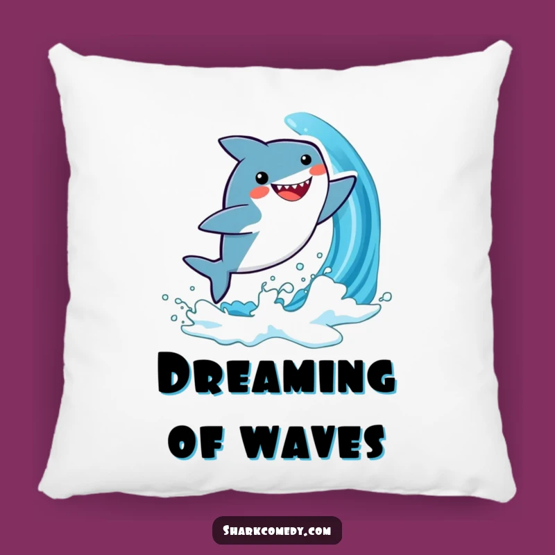 Funny Kawaii Shark Pillow: Cozy Wave Leaping Cushion