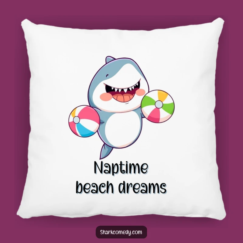 Funny Juggling Shark Pillow: Cozy Beach Vibes at Home
