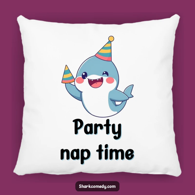 Funny Kawaii Shark Party Pillow: Cozy Celebration Comfort - Soft Funny Gift