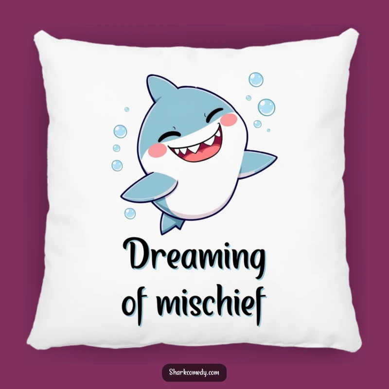 Funny Mischievous Shark Pillow: Cozy Winking Cushion