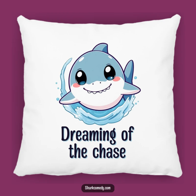 Funny Shark Pillow: Wide-Eyed Swimmer Splashing Comfort, Cozy Fun