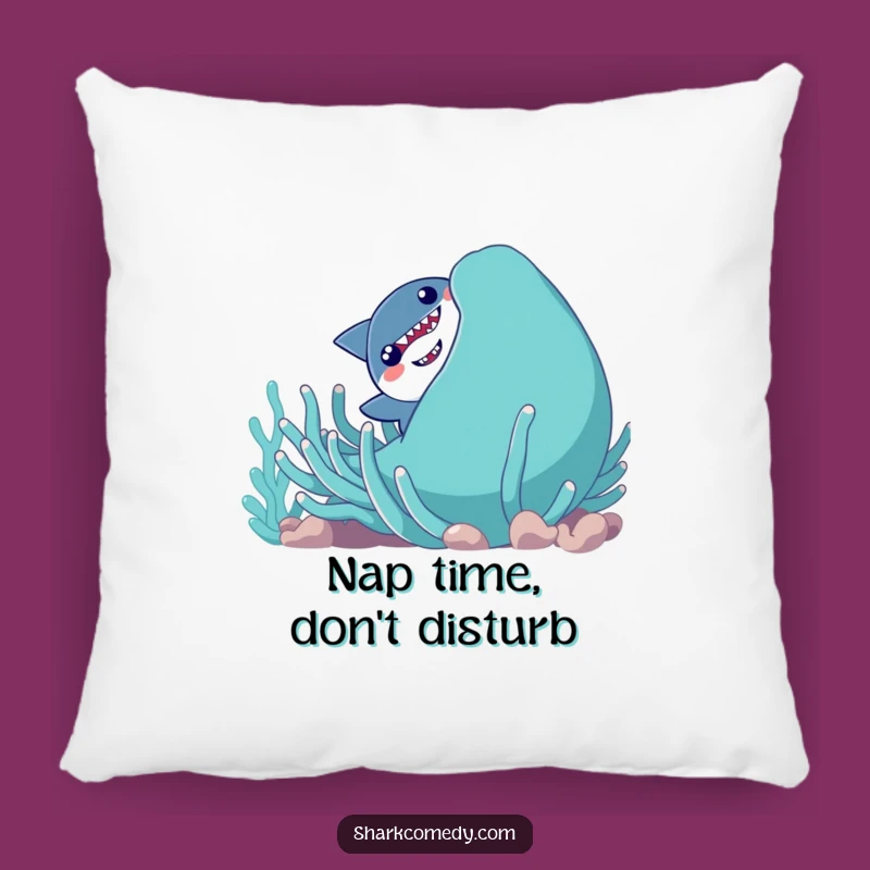 Funny Shy Shark Pillow, Cozy Ocean Decor Cushion, Hilarious Gift Comfort