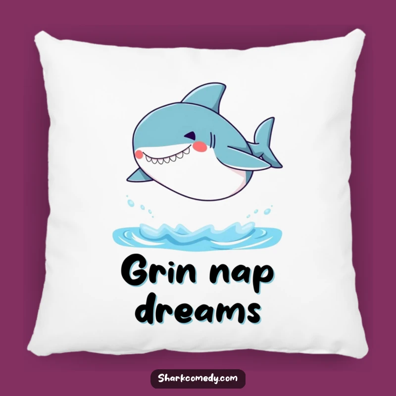 Funny Small Shark Pillow: Silly Grin Comfort, Ocean Vibes, Great Gift