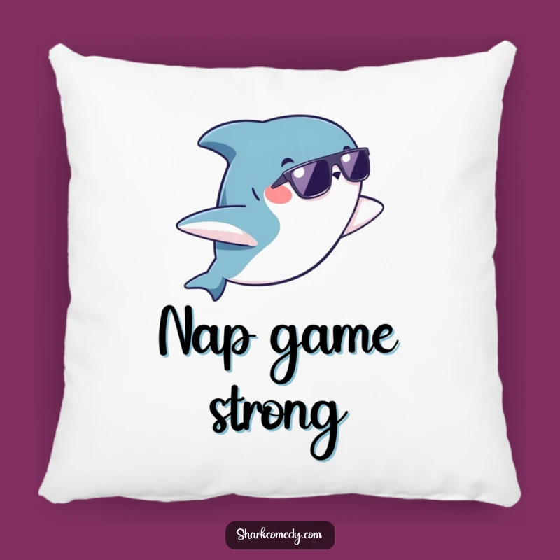 Funny Kawaii Shark Pillow: Cozy Sunglass Flip Comfort, Add Humor to Your Couch
