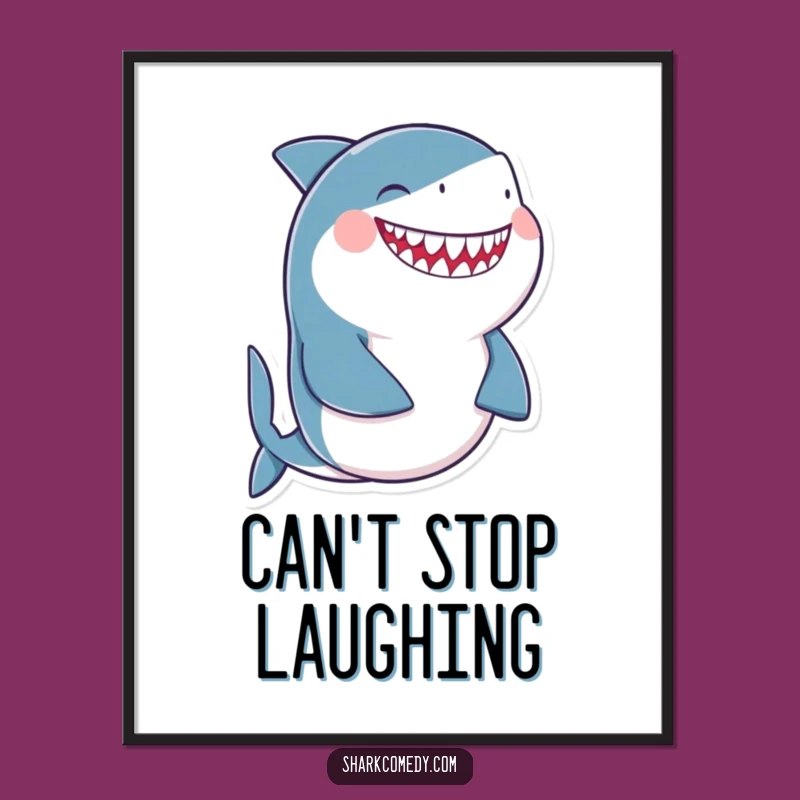 Funny Giggling Shark Digital Art: Instant Belly Laughs, Funny Gift