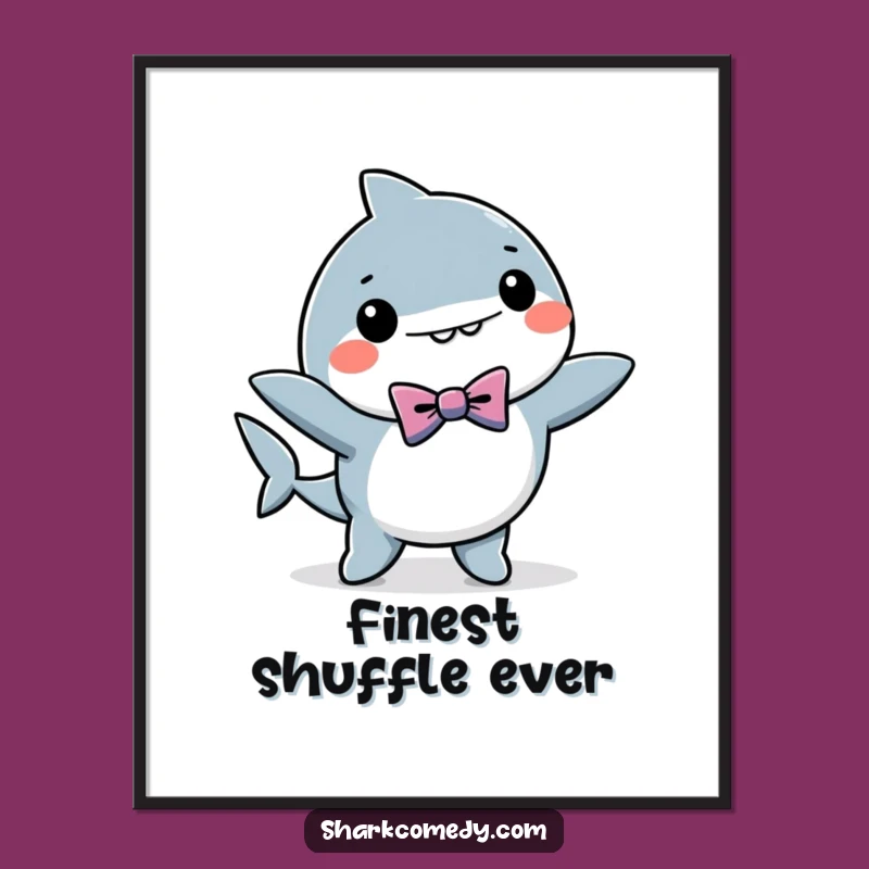 Funny Dancing Shark Digital Art - Bow Tie Moves, Instant Hilarious Gift Download