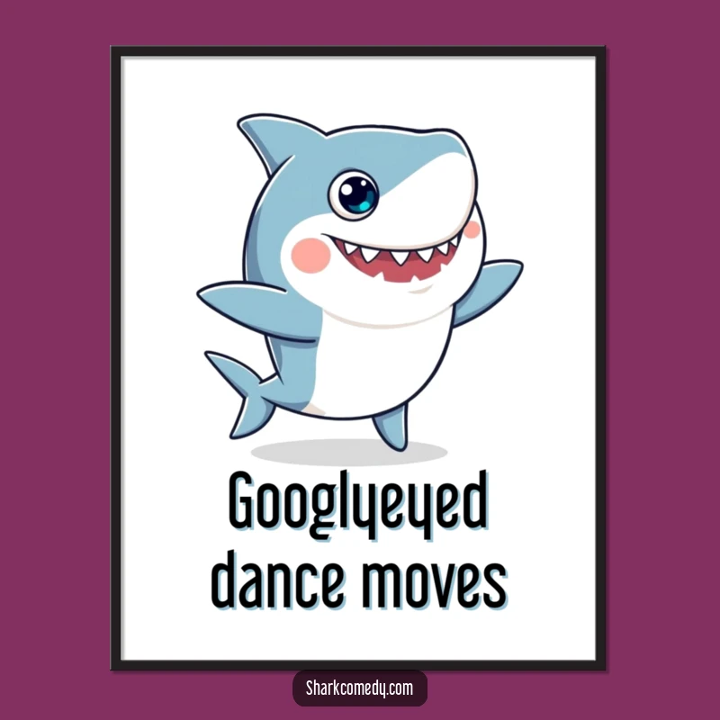 Funny Googly-Eyed Shark Dance Digital Art: Instant Hilarious Decor!