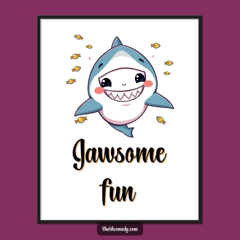 Funny Kawaii Shark Digital Art: Instant Juggling Joy, Perfect Quirky Funny Gift!