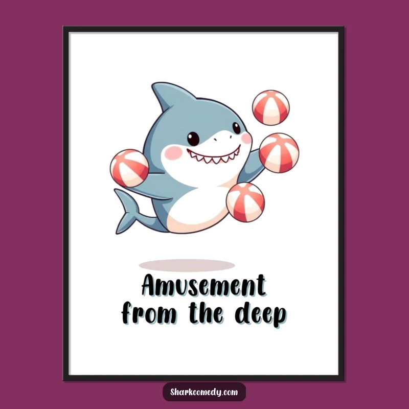 Funny Shark Juggling Beach Balls Digital Art - Instant Excitement & Fun!