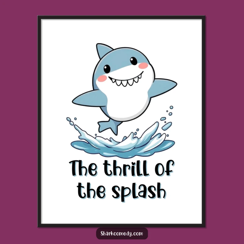 Funny Surprised Shark Leaping Digital Art - Instant Energy & Fun!