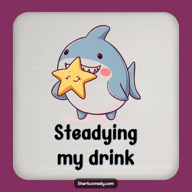 Funny Chubby Shark Starfish Coaster Set - Cute & Hilarious Decor