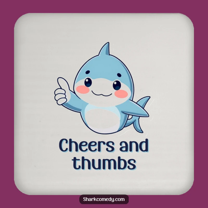 Funny Thumbs Up Shark Drink Coaster - Protect Surfaces with Approval!