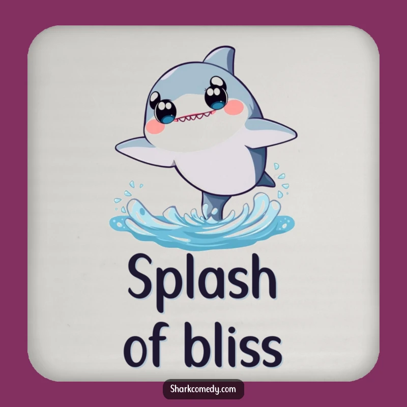 Kawaii Shark Coaster - Protect Surfaces with Joyful Leaping Shark Art