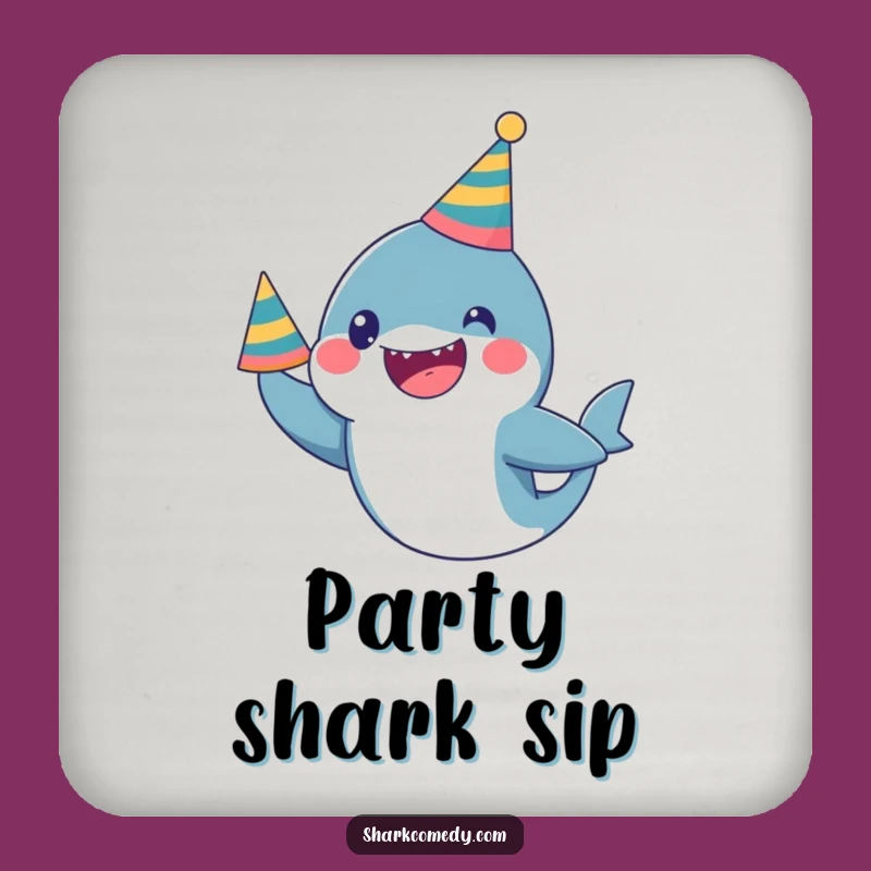 Funny Kawaii Shark Party Coaster: Surface Protection - Chic Funny Gift