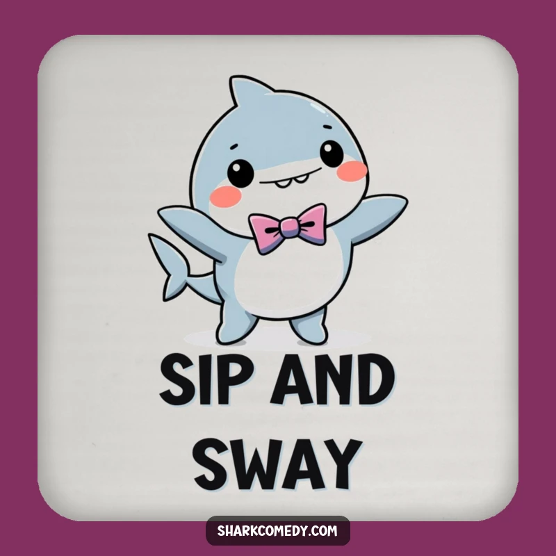 Funny Dancing Shark Coaster - Bow Tie Flair, Protects Surfaces, A Classy Gift