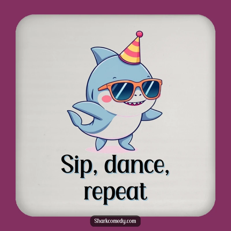 Funny Party Shark Coaster Set, Cool Decor, Hilarious Housewarming Gift