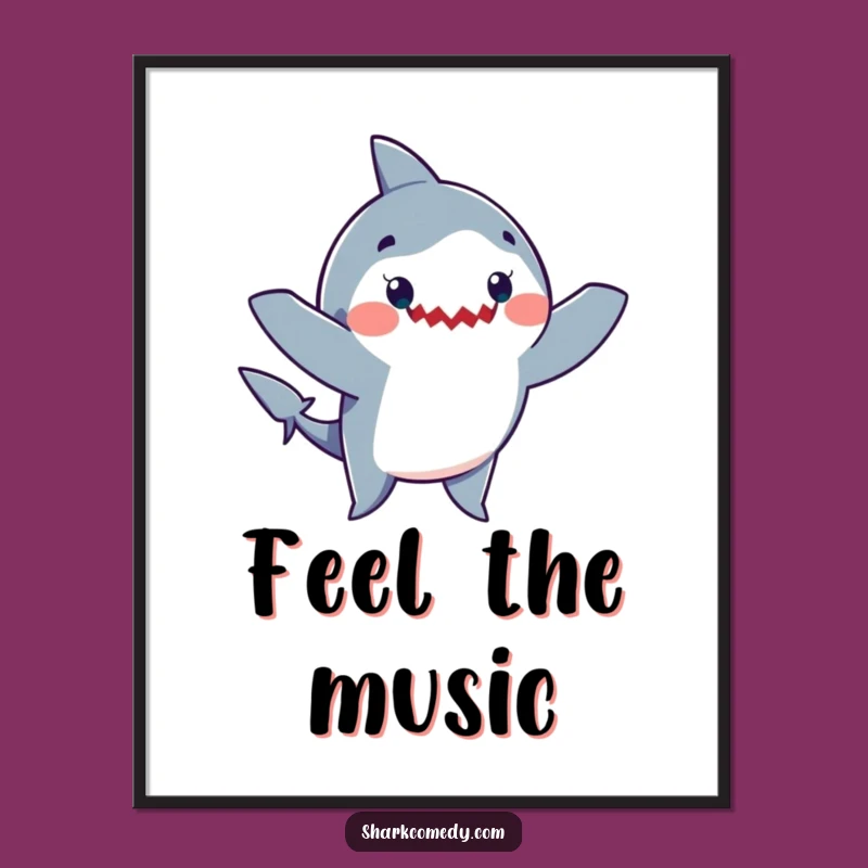 Funny Shark Dance Poster - Vibrant Waving Arms Art for Wall Decor & Gifts