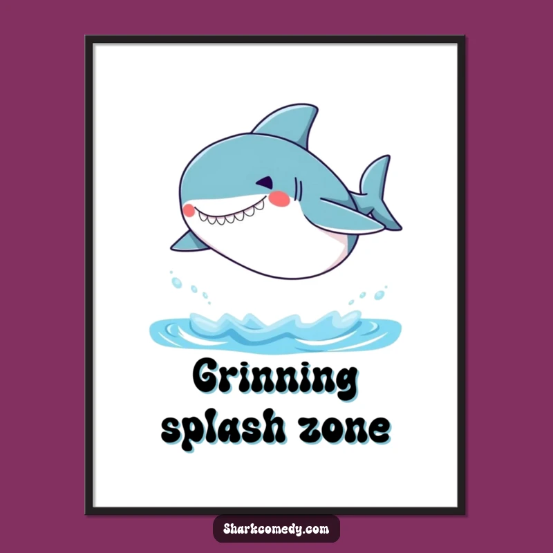 Funny Small Shark Poster: Silly Grin Art, Ocean Decor, Perfect Gift