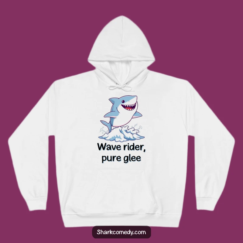 Cozy Funny Tiny Shark Wave Hoodie - Warm & Humorous Ocean Gift