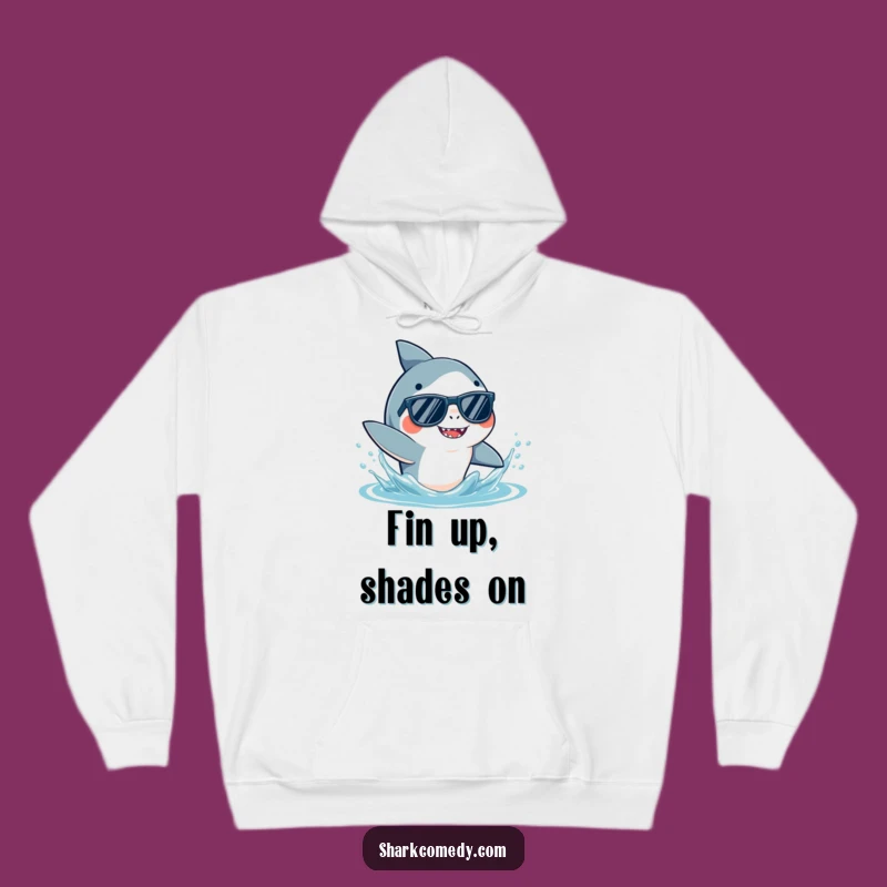Cool Funny Shark Sunglasses Hoodie: Cozy Splash, Ocean Style, Perfect Gift