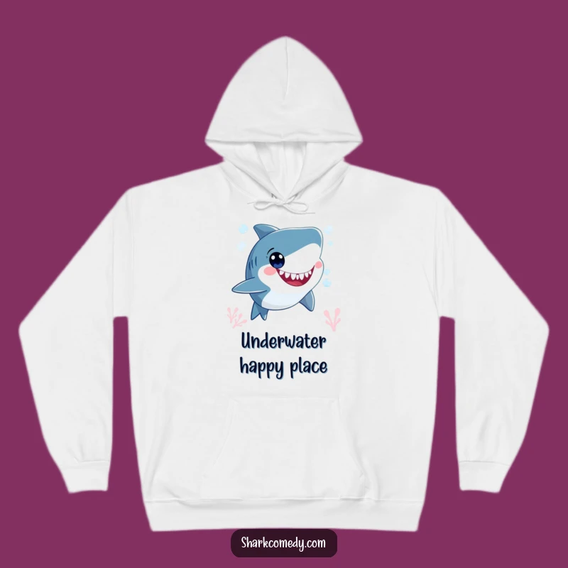 Funny Happy Shark Bubbles Hoodie - Cozy Wide-Eyed Sweatshirt Gift