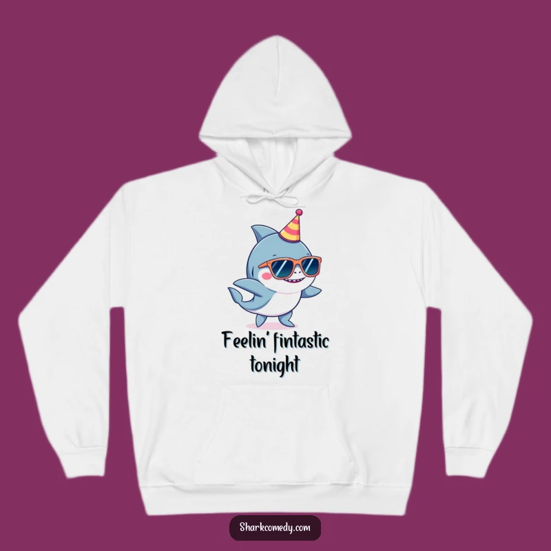 Funny Party Shark Hoodie, Cool Dancing Character Sweatshirt, Festive Gift Idea