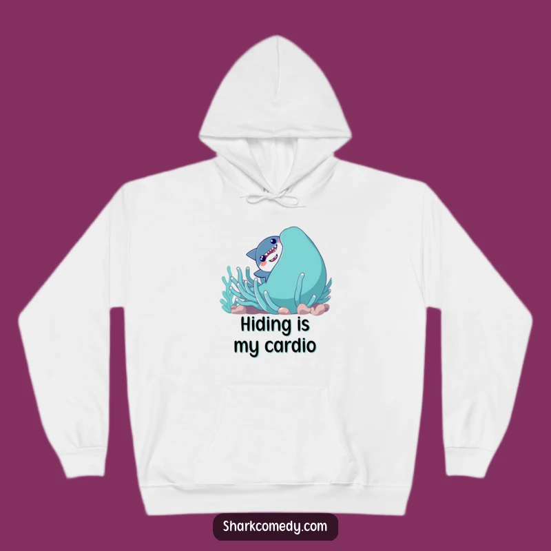 Funny Shy Shark Hoodie, Cozy Ocean Creature Sweatshirt, Hilarious Gift Idea